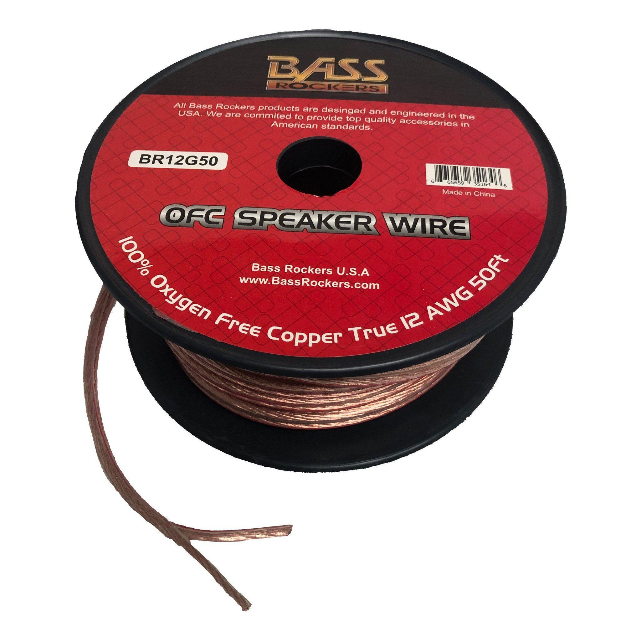 BR12G50 Copper OFC Speaker Wire True 12 AWG (50 Feet | 1 Foot)-Bass Rockers-1