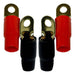 TR0G Black/Red Gold Plated Ring Terminal Crimp Connectors 0GA (4 pieces)-Bass Rockers-1